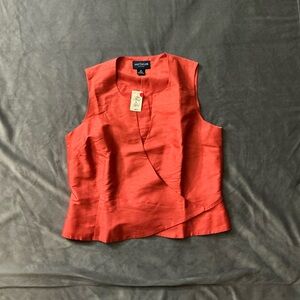 Jones New York Women's Vibrant Red Blouse- Boss Babe